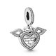 Charm colgante Pandora 798485C01 Plata primera ley Mujer Corazón & Alas de Ángel