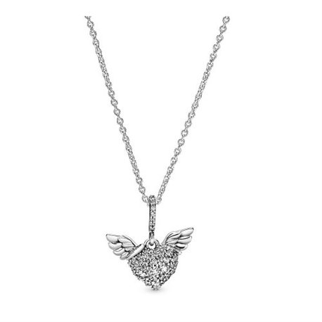 Collar Pandora 398505C01-45 Plata primera ley Mujer Alas de Ángel Brillantes