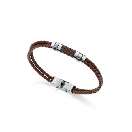 Pulsera Air Viceroy 6456P01011 hombre piel y acero