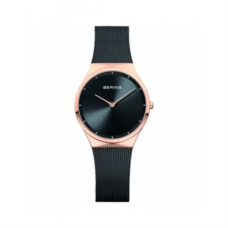 Reloj Bering 12131-162 mujer negro acero Ip rosa