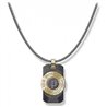 Collar Police hombre PJ.26567PSG-03, acero dorado, piedra negra