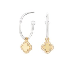 Pendientes Cube Aro Flor Bicolor ITEMPORALITY SEA-401-062-UU Mujer plata