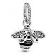 Charm Abeja Pandora 398840C01 mujer plata con esmalte negro  y circonita.