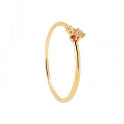 Anillo P DE PAOLA Rosé Blush Gold AN01-192-14 Mujer Plata piedras color