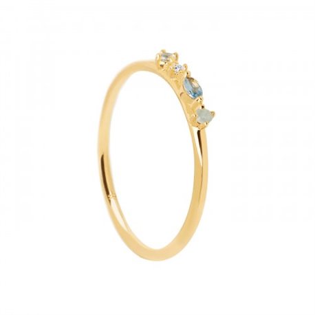 Anillo P DE PAOLA Midnight Blue Gold AN01-193-16 Mujer Plata piedras color