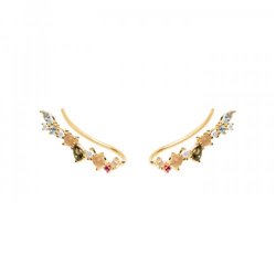 Pendientes P DE PAOLA Euphoria Gold AR01-216-U mujer plata piedras color