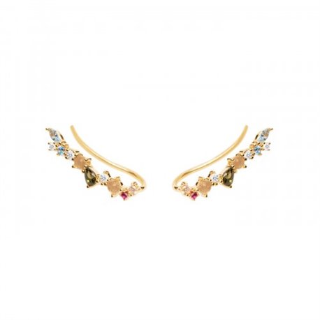 Pendientes P DE PAOLA Euphoria Gold AR01-216-U mujer plata piedras color