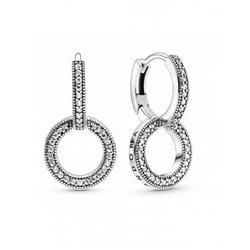 Pendientes Pandora doble aro Brillantes 299052C01 plata