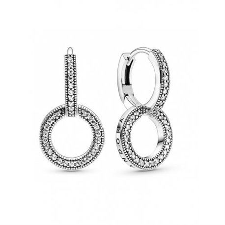 Pendientes Pandora doble aro Brillantes 299052C01 plata