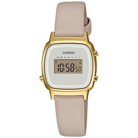 Reloj Casio Vintage LA670WEFL-9EF mujer cuero dorado