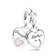 Charm colgante Pandora Corazón Doble 799187C01 mujer plata