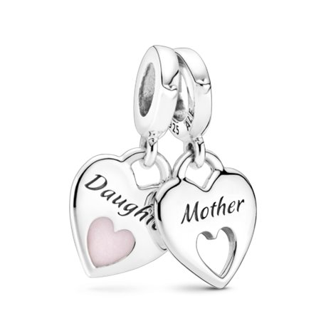 Charm colgante Pandora Corazón Doble 799187C01 mujer plata