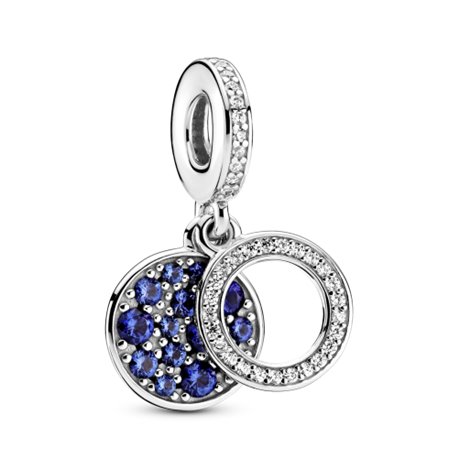 Charm colgante Pandora Disco Azul 799186C01 mujer plata