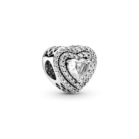 Charm Pandora Corazones Nivelados Brillantes 799218C01 mujer plata