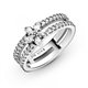 Anillo Doble Pandora Copo de nieve brillante 199236C01-52 mujer 