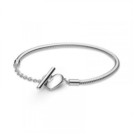 Pulsera Pandora Corazón T-Bar 599285C00-17 plata de ley