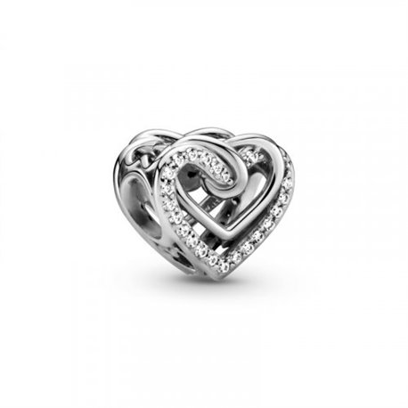 Charm Pandora Corazones Brillantes Entrelazados 799270C01 plata 