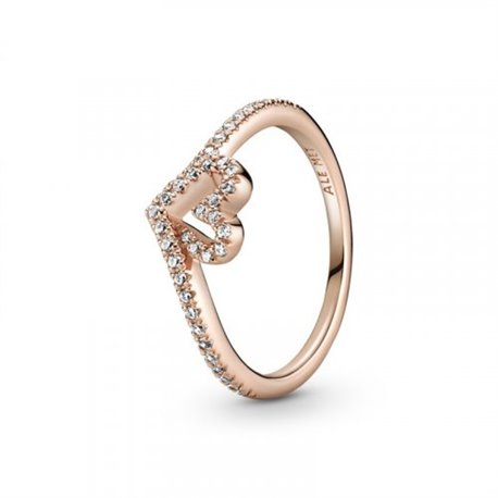 Anillo Pandora Rosé Corazón Espumoso Brillante 189302C01-52 mujer