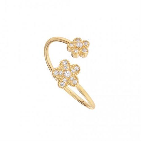 Anillo Flor ITEMPORALITY SRN-201-058-14 baño oro