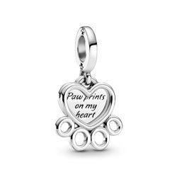 Charm Pandora corazones y patas 799360C00 plata  