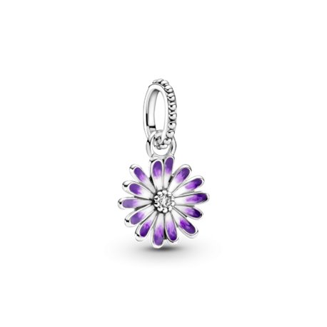 Charm margarita morada Pandora 798771C01 plata