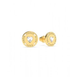 Pendientes moneda GUESS UBE70037 acero dorado