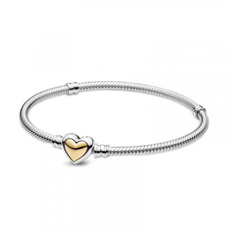 Pulsera Pandora 599380C00-19 corazón cúpula oro