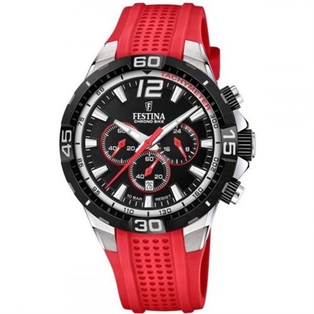 Reloj Festina Chrono bike F20523/7 caucho rojo