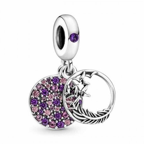 Charm colgante Pandora 799561C01 pluma en pavé