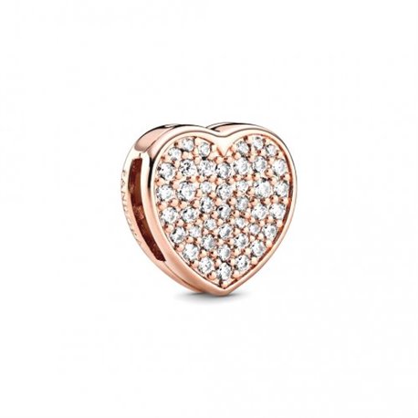 Clip Pandora Corazón en pavé 788684C01 mujer rose