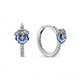 Pendientes Pandora de aro 290775C01 Flor azul