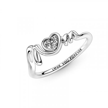 Anillo Pandora 191149C01-54 Corazón de madre pavé