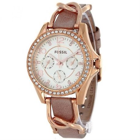 Reloj Fossil ES3466 Riley mujer acero y piel 