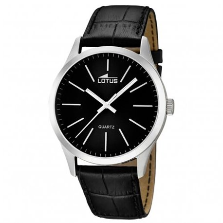 Reloj Lotus Minimalist 15961/3 acero y piel negro