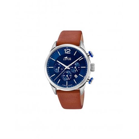 Reloj Lotus Chrono 18689/1 acero y piel azul