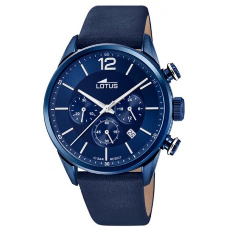 Reloj Lotus Chrono 18681/1 acero y piel azul