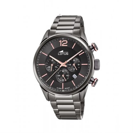 Reloj Lotus Chrono 18686/5 acero hombre negro