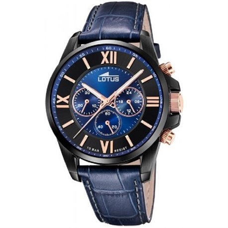 Reloj Lotus Chrono 18881/2 acero y piel azul