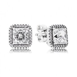 Pendientes Pandora 290591CZ Mujer Botón Plata  Elegancia Atemporal