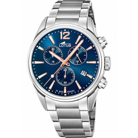 Reloj Lotus Chrono 18690/2 hombre azul acero