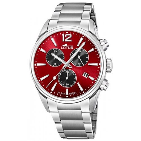 Reloj Lotus Chrono 18690/5 hombre acero rojo