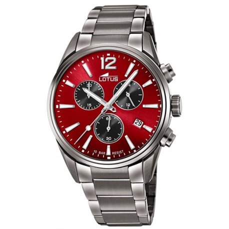 Reloj Lotus Chrono 18682/5 hombre acero rojo