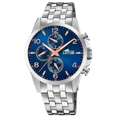 Reloj Lotus Chrono 18629/2 hombre acero azul