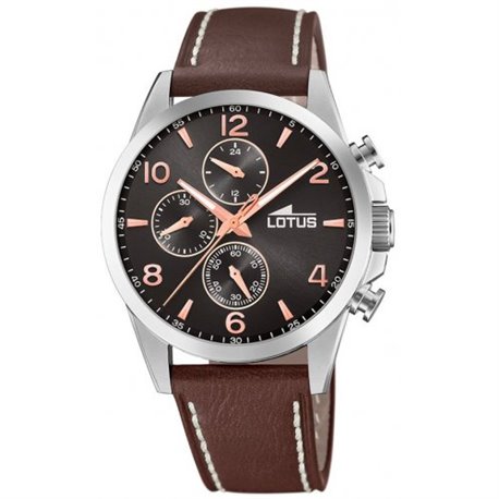 Reloj Lotus Chrono 18630/3 hombre acero y piel