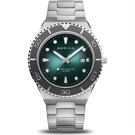 Reloj Bering 18940-708 hombre acero verde