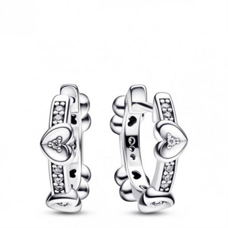 Pendientes de aro Pandora 292498C01 Corazones 