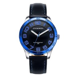 Reloj  Viceroy 40445-35 Niño Negro Piel Cuarzo