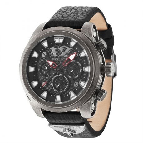 Reloj  Police R1451250002 Hombre Negro Piel Multifunción