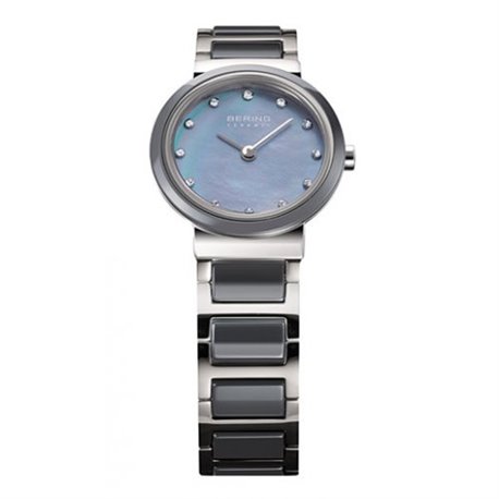 Reloj Bering Ceramic Collection 10725-789 Mujer Acero, Cerámica Plateado Cuarzo