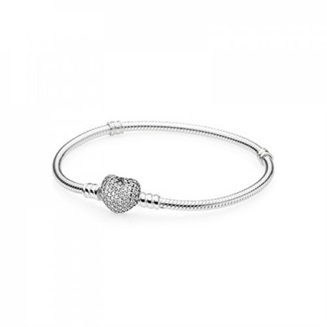 Pulsera Pandora 590727CZ-19 Mujer plata Corazón Circonitas